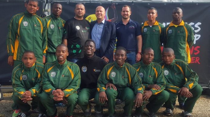 The victorious Oasis team with our Partnerships Officer Mike, the Manager of Oasis Cliffy and John Hudson from the </div>  </div>
  <div class=